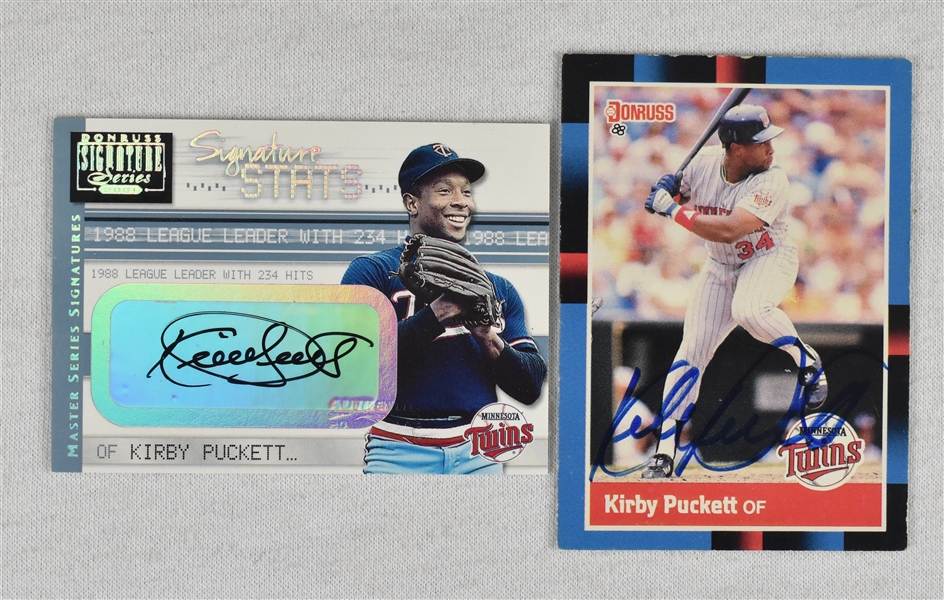 Kirby Puckett Lot of 2 Autographed Cards