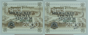 Milwaukee County Stadium 2000 Final Game Limited Edition Programs & Tickets 