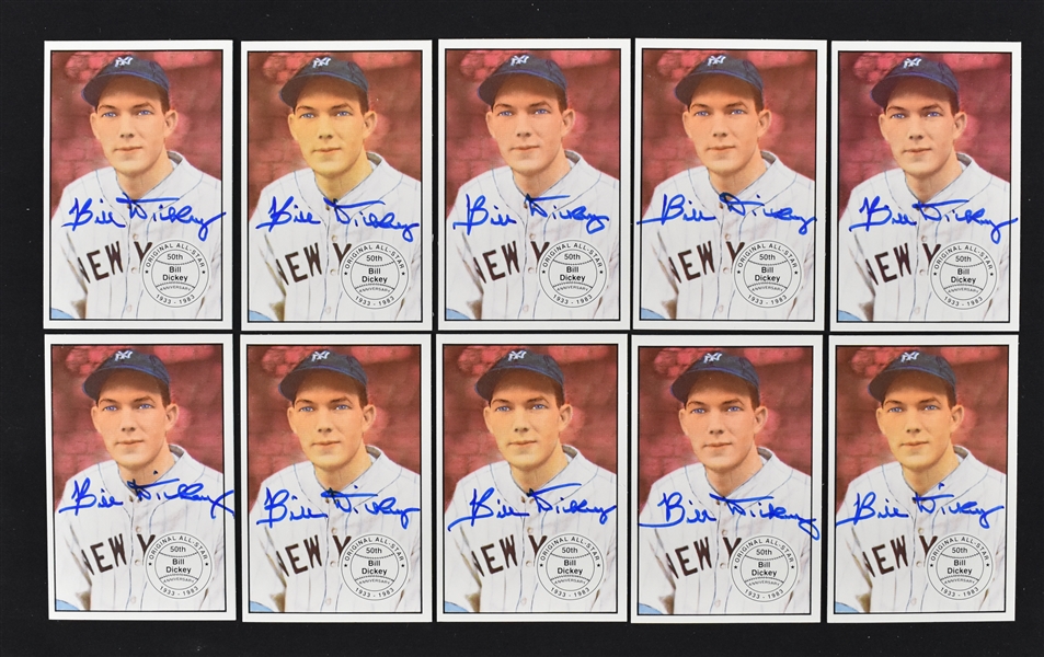 Bill Dickey Collection of 10 Autographed Cards 3 From Bill Dickey Collection