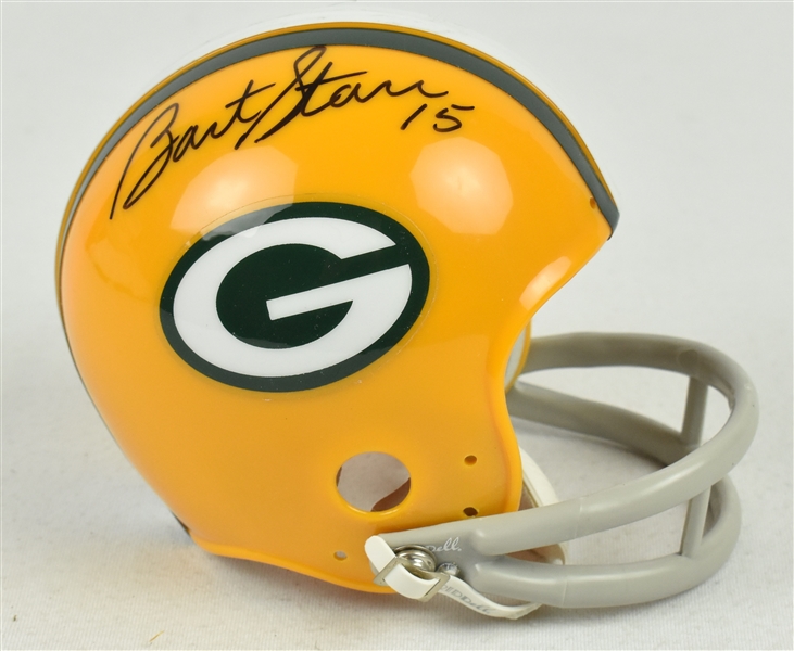 Bart Starr Autographed Mini Helmet & Signed Letter