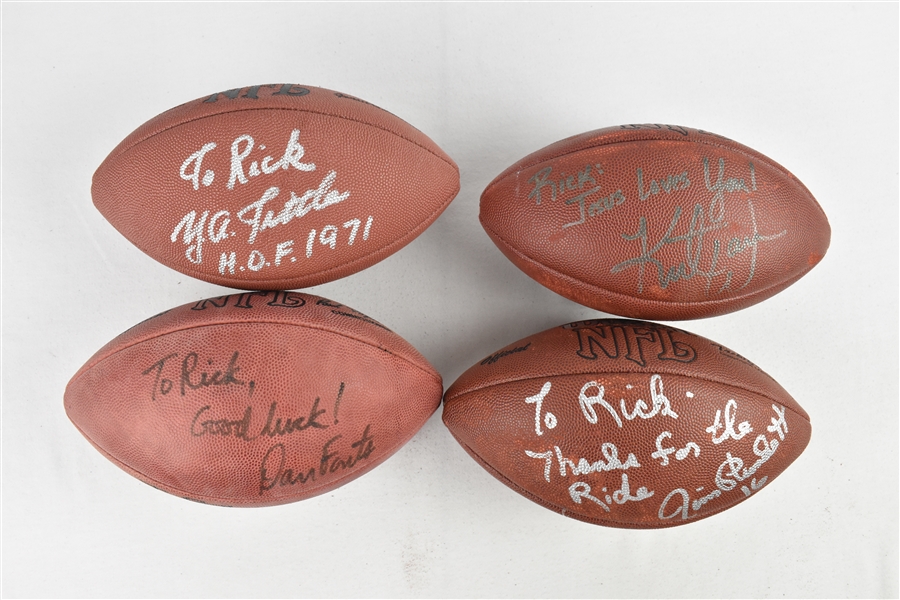 Collection of Autographed & Inscribed Footballs w/YA Tittle
