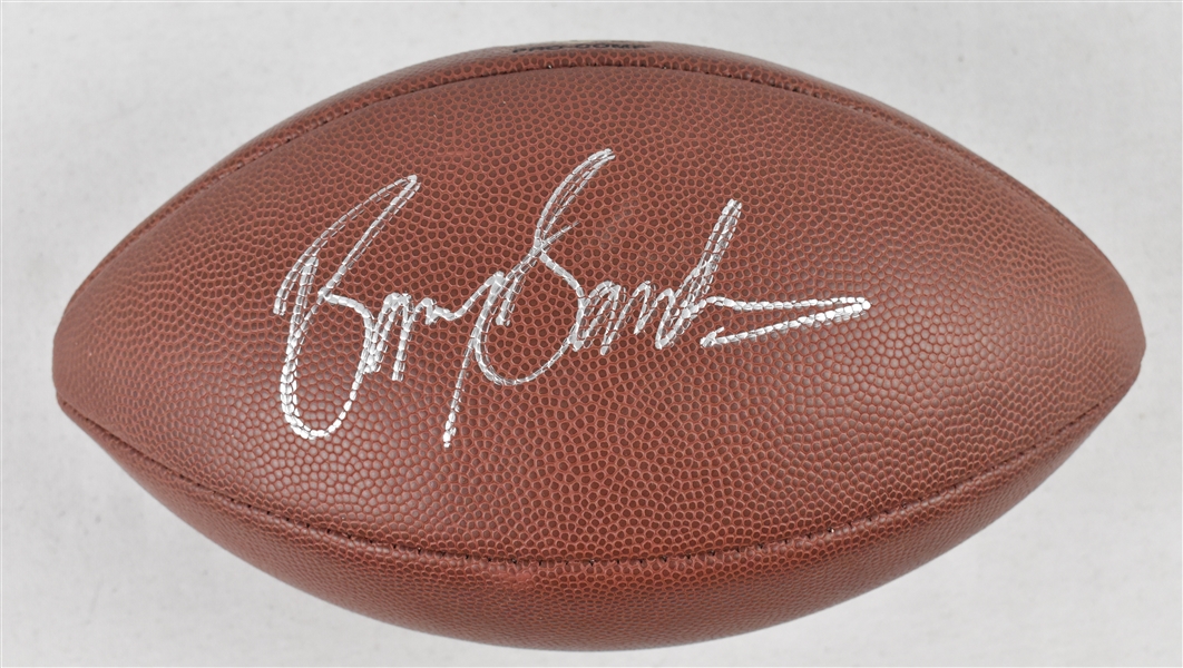Barry Sanders Autographed Football 