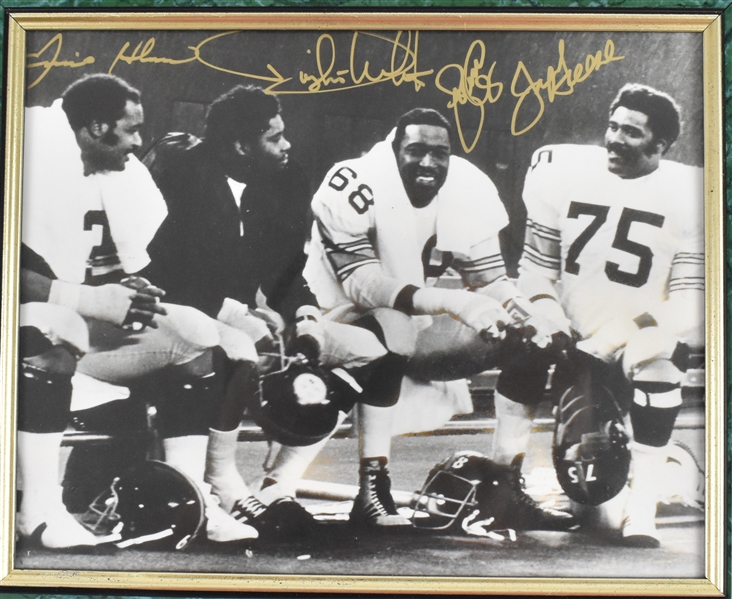 Pittsburgh Steelers Steel Curtain Autographed 8x10 Photo w/Green Holmes Greenwood & White  