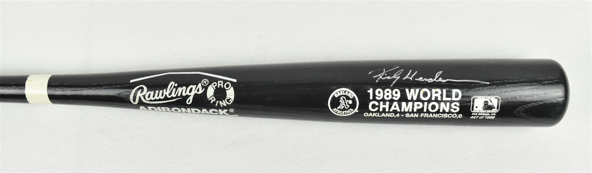 Rickey Henderson Autographed 1989 Limited Edition World Series Bat