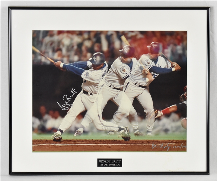 George Brett Autographed Limited Edition Framed Last HR Photo 18x24