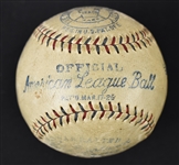 Babe Ruth & Lou Gehrig Dual Signed 1927 Ban Johnson Baseball