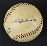 Babe Ruth & Lou Gehrig Dual Signed 1927 Ban Johnson Baseball