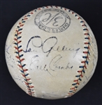Babe Ruth & Lou Gehrig Autographed c. 1930's New York Yankees Baseball w/Lazzeri Combs & Pennock