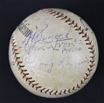 Babe Ruth & Lou Gehrig Autographed c. 1930's New York Yankees Baseball w/Lazzeri Combs & Pennock