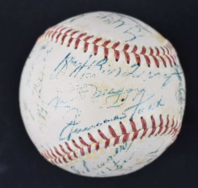 Hall of Fame Autographed Baseball 2 From Bill Dickey Collection w/Foxx DiMaggio & Hornsby