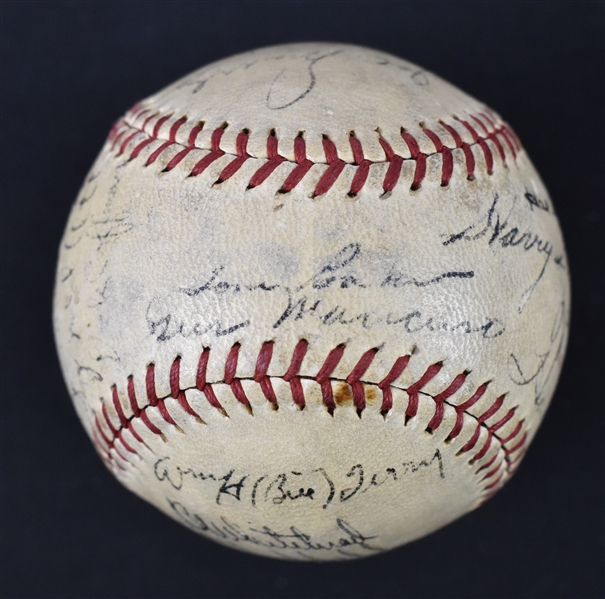 New York Giants 1937 National League Championship Team Signed Baseball From Bill Dickey Collection