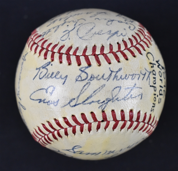St. Louis Cardinals 1942 World Series Championship Team Signed Baseball From Bill Dickey Collection