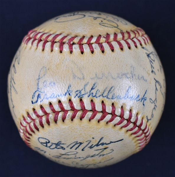 New York Giants 1949 Team Signed Baseball From Bill Dickey Collection