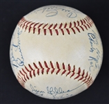 Brooklyn Dodgers 1954 Team Signed Baseball w/Jackie Robinson From Bill Dickey Collection