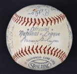 Brooklyn Dodgers 1954 Team Signed Baseball w/Jackie Robinson From Bill Dickey Collection