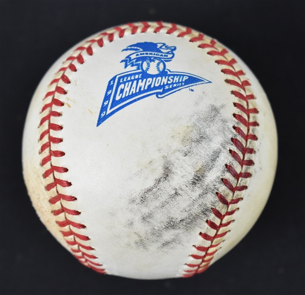 1999 American League Championship Series Game Used Baseball Acquired From Atlanta Braves Ground Crew