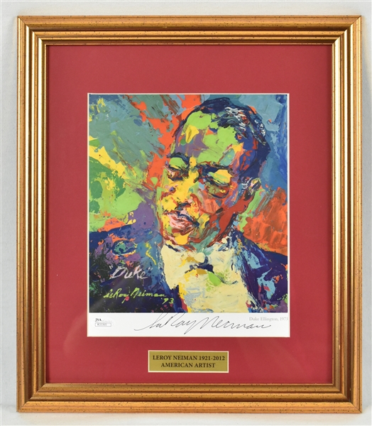 Leroy Nieman Autographed 14x16 Framed Duke Ellington Display 