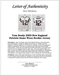 Tom Brady 2000 New England Patriots Game Worn Rookie Road Jersey