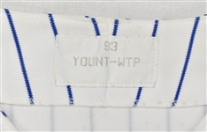 Robin Yount 1993 Milwaukee Brewers Game Used Jersey w/Dave Miedema & MEARS LOA