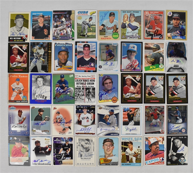 Collection of 94 Autographed Baseball Cards
