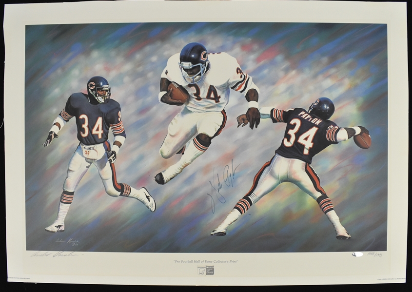 Walter Payton Autographed Limited Edition Litho Steiner