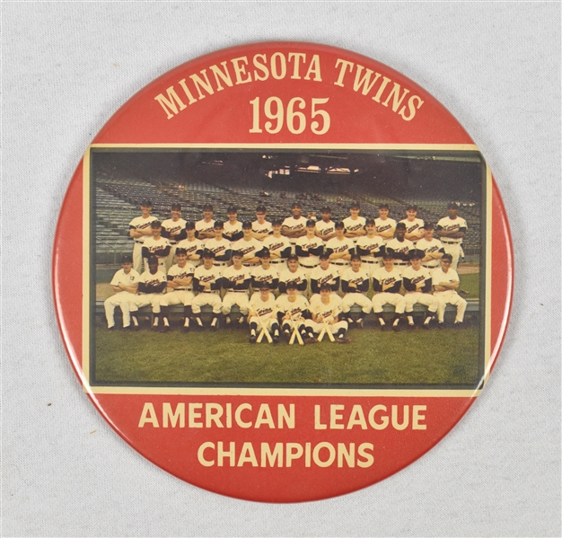 Minnesota Twins 1965 Pinback Picture Button