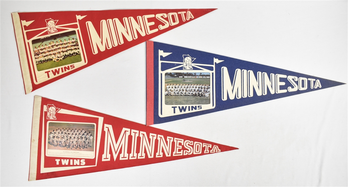 Minnesota Twins 1968 1970 & 1971 Photo Pennants 