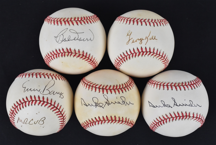HOF Lot of 5 Autographed Baseballs
