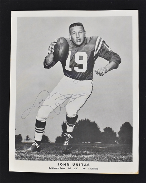 Johnny Unitas Autographed 8x10 Photo 