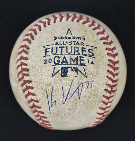 Game Used Baseball From 2014 Futures Game Signed by Kennys Vargas 