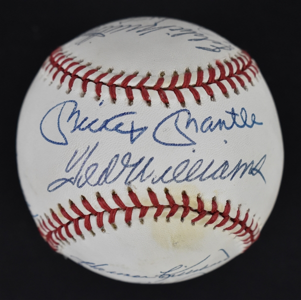 Vintage 500 Home Run Club Autographed Baseball w/9 Signatures