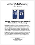 Michael Jordan 2002-03 Washington Wizards Game Used Jersey w/Dave Miedema & MEARS LOA's