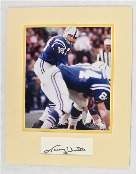 Johnny Unitas Cut Signature Matted With Photo