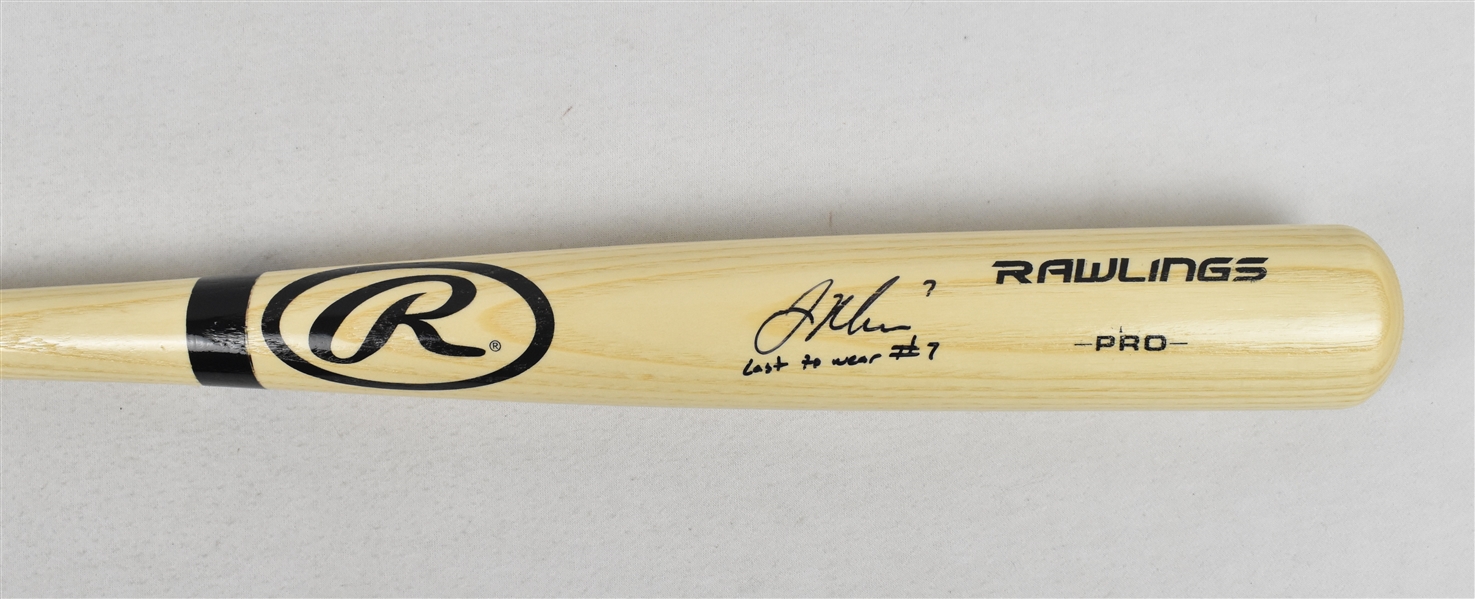 Joe Mauer Autographed & Inscribed Blonde Bat