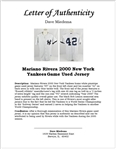 Mariano Rivera 2000 New York Yankees Game Used Jersey w/Dave Miedema LOA