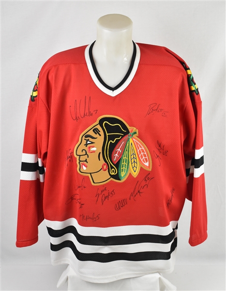 Chicago Blackhawks Team Signed Jersey w/11 Sigs Including Chris Chelios