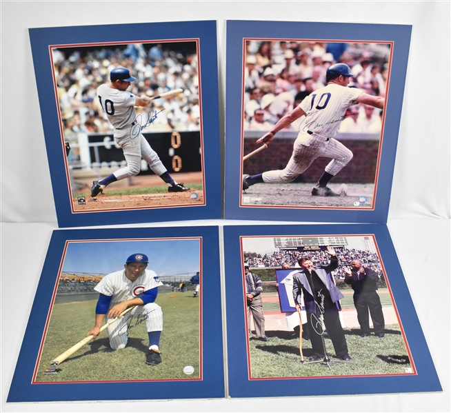 Ron Santo Lot of 4 Autographed 16x20 Matted Photos