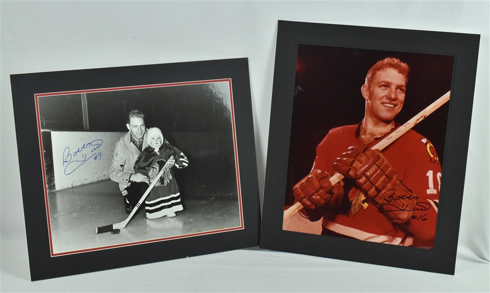 Bobby Hull Lot of 2 Autographed 16x20 Matted Photos