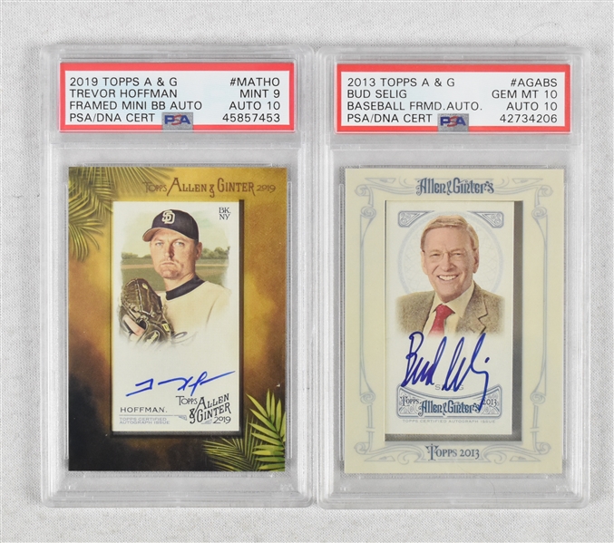 Lot of 2 Autographed Allen & Ginter Cards w/Bud Selig PSA/DNA
