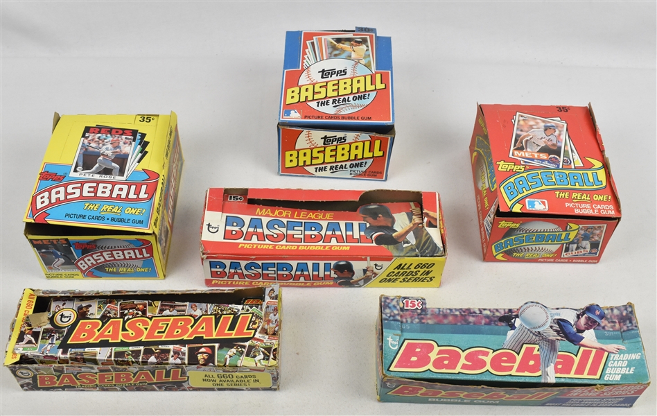 Lot of 6 Topps Baseball Empty Boxes w/1974 Topps