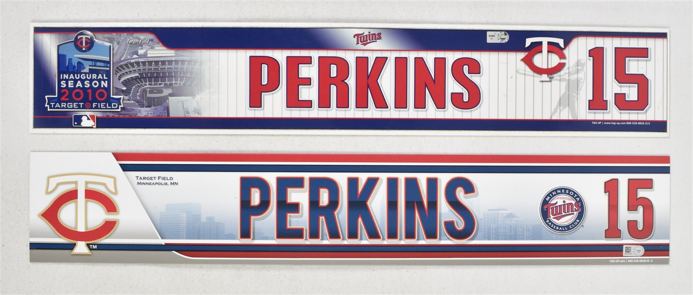 Glen Perkins Lot of 2 Locker Nameplates MLB
