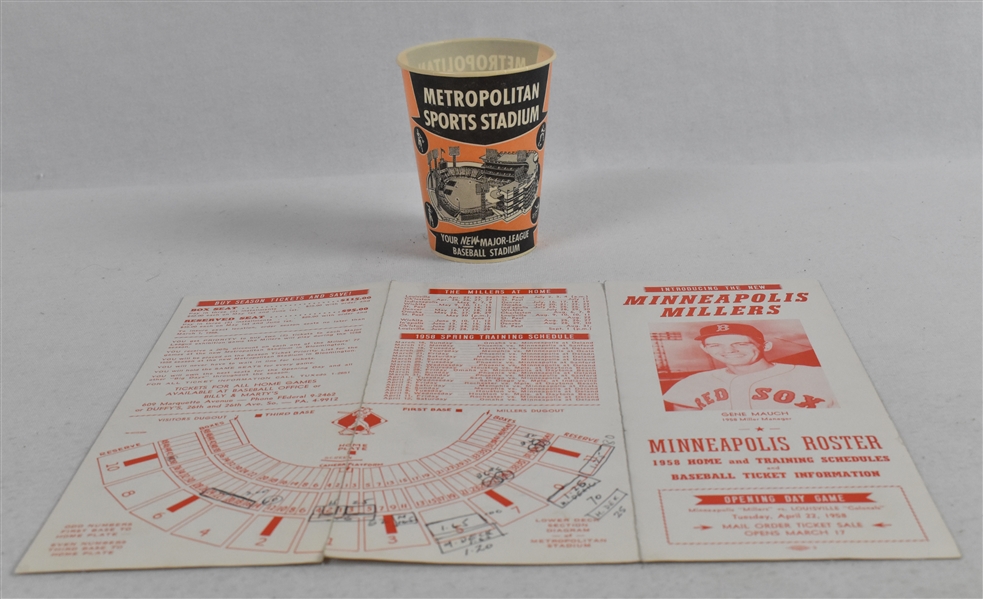 Minneapolis Millers 1958 Schedule & Cup