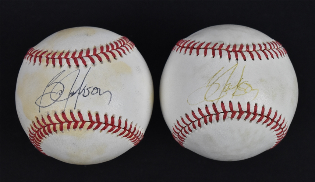 Bo Jackson Lot of 2 Autographed Baseballs