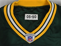 Aaron Rodgers 2005 Green Bay Packers Sideline Worn Rookie Home Jersey 