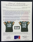 Aaron Rodgers 2005 Green Bay Packers Sideline Worn Rookie Home Jersey 