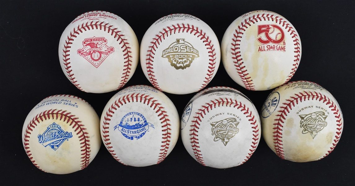 Collection of 7 World Series & All-Star Game Baseballs