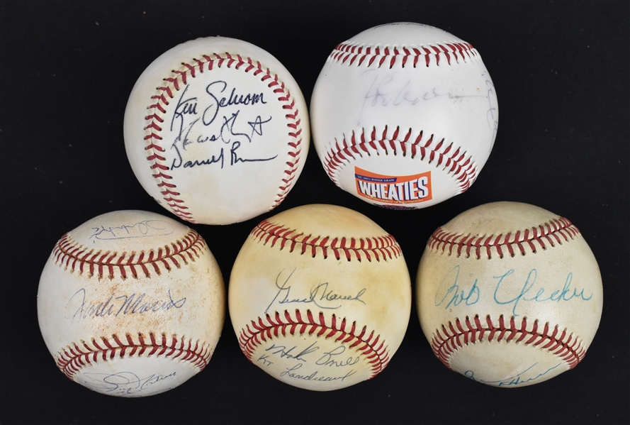 Lot of 5 Autographed Baseballs w/Rod Carew