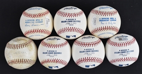 Lot of 7 Autographed Baseballs w/Johnny Bench & Bob Feller