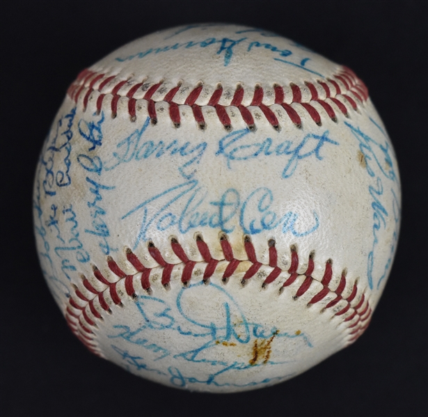 Kansas City Athletics 1959 Team Signed Baseball w/Harry Craft