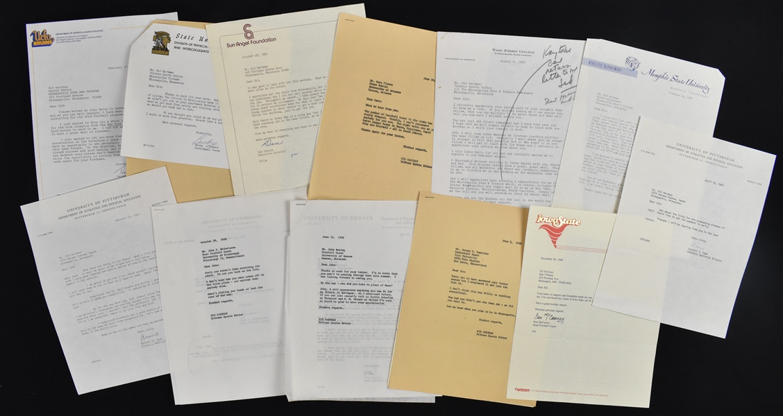 Collection of NCAA Signed Letters to Sid Hartman
